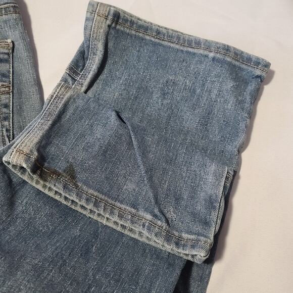 Mens Carhartt Carpenter Jeans With Knee Pad Pockets 36x34 Workwear Rugged - Picture 2 of 14